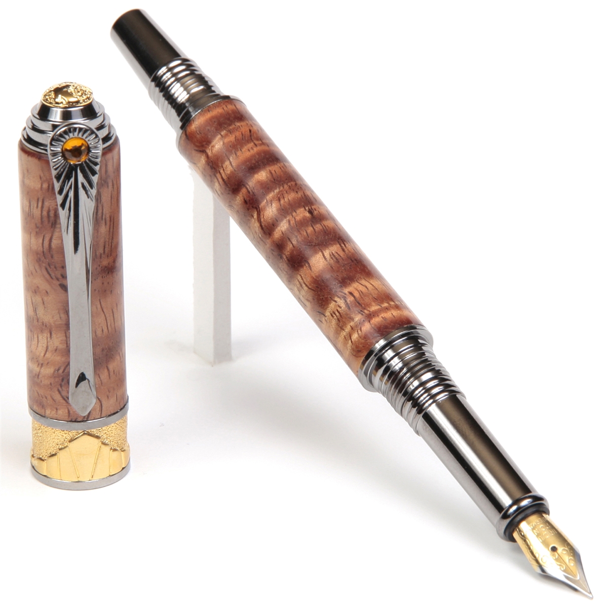 30R Maple Burl Rollerball / Fountain Convertible Pen. Handmade. on sale