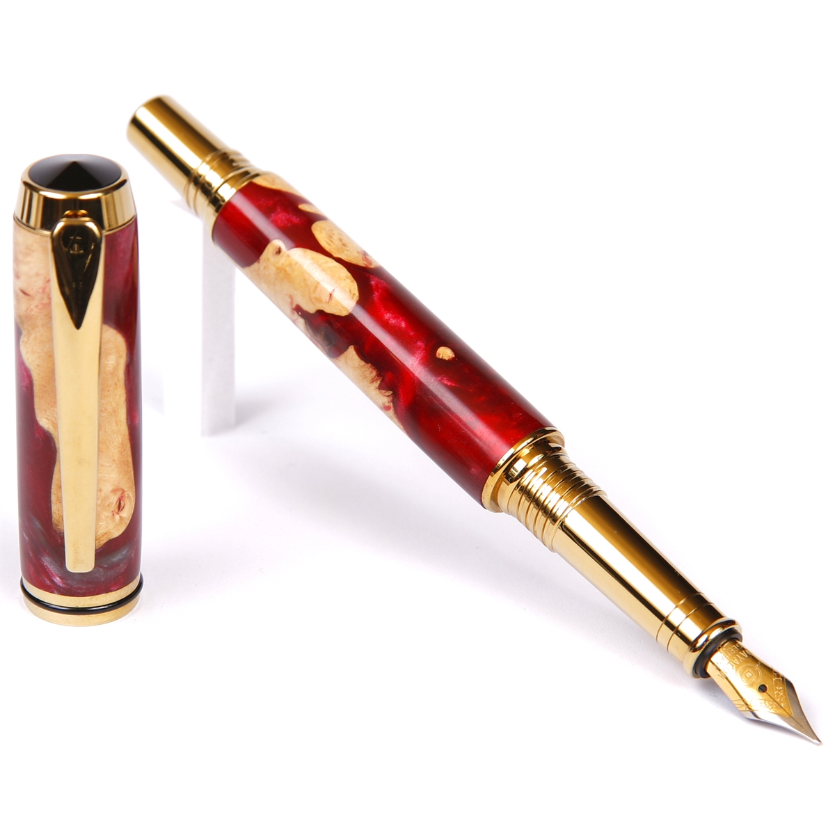 Hybrid Pearl and Red Resin and Pinecone Gold Plated Fountain shops Pen