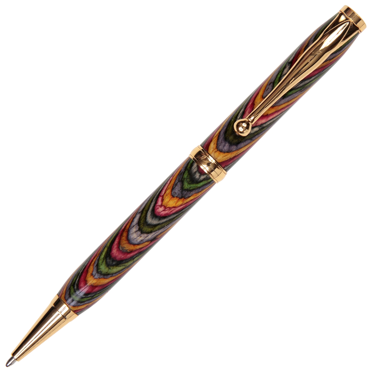 Good Woodturned Brazilian Tulip Wood Refillable Twist Pen