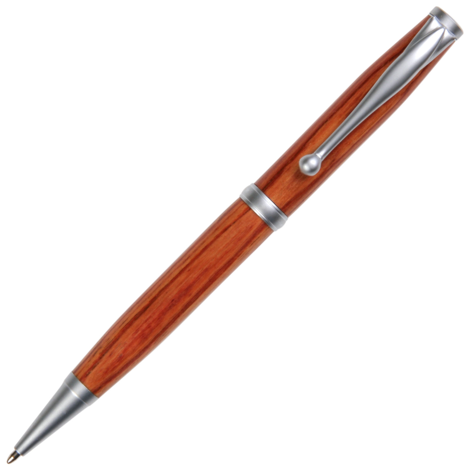 Good Woodturned Brazilian Tulip Wood Refillable Twist Pen