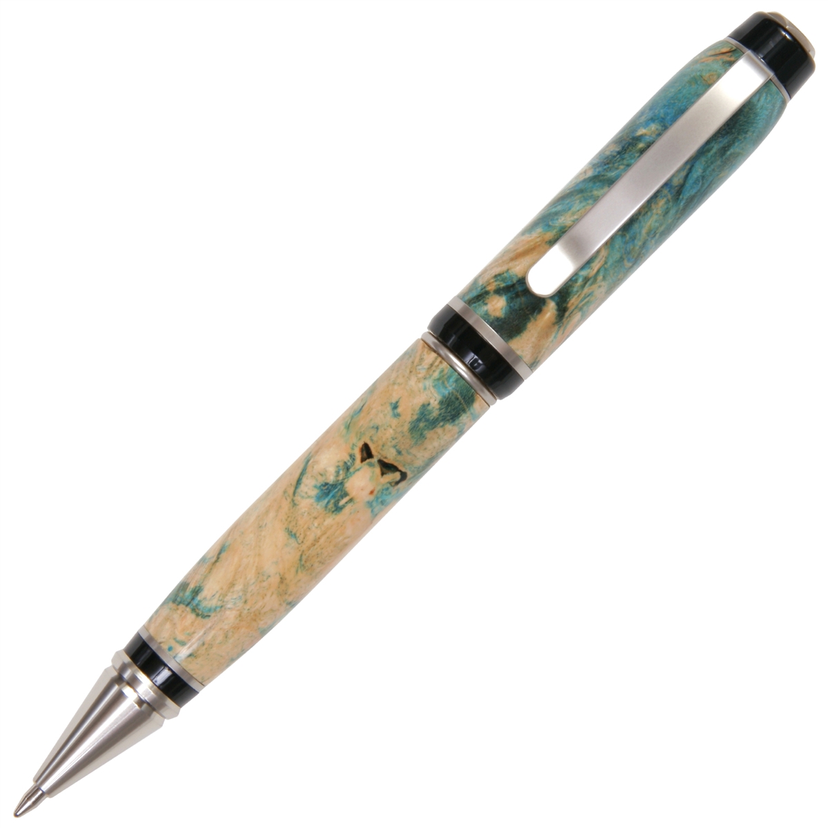 Acer Twist Ballpoint hotsell - Black & Gray Maple Burl - Antique Silver Finish