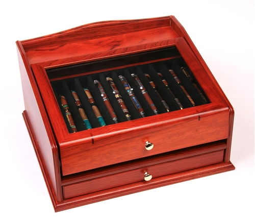 36 Slots Pen Display Box Flannel Pen Organizer Box, Glass Window Pen  Display Case Storage Box Pen Collection Display