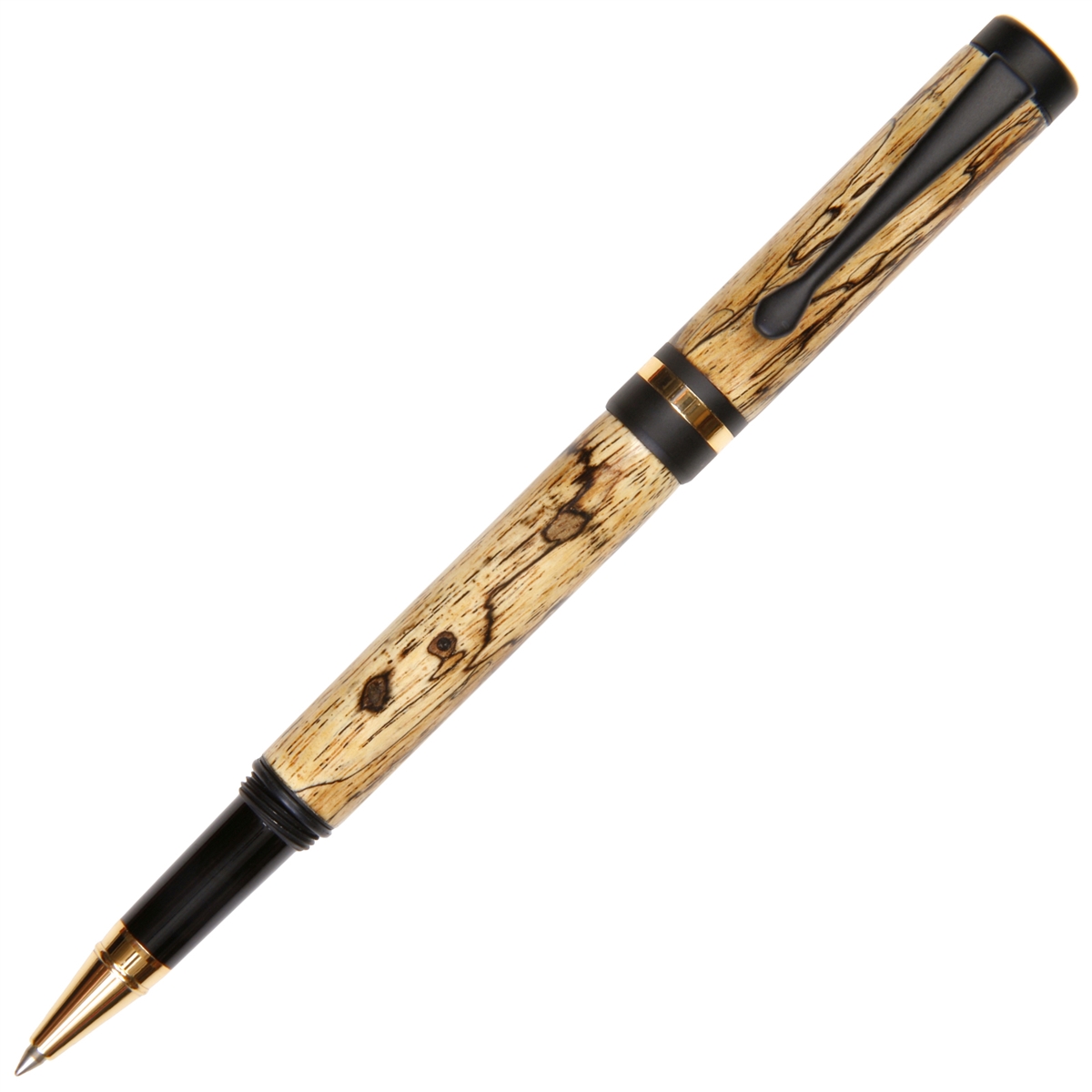 Twist Pen, Handmade Filigree Style buy in Gunmetal over Satin Chrome with Spalted Tamarind